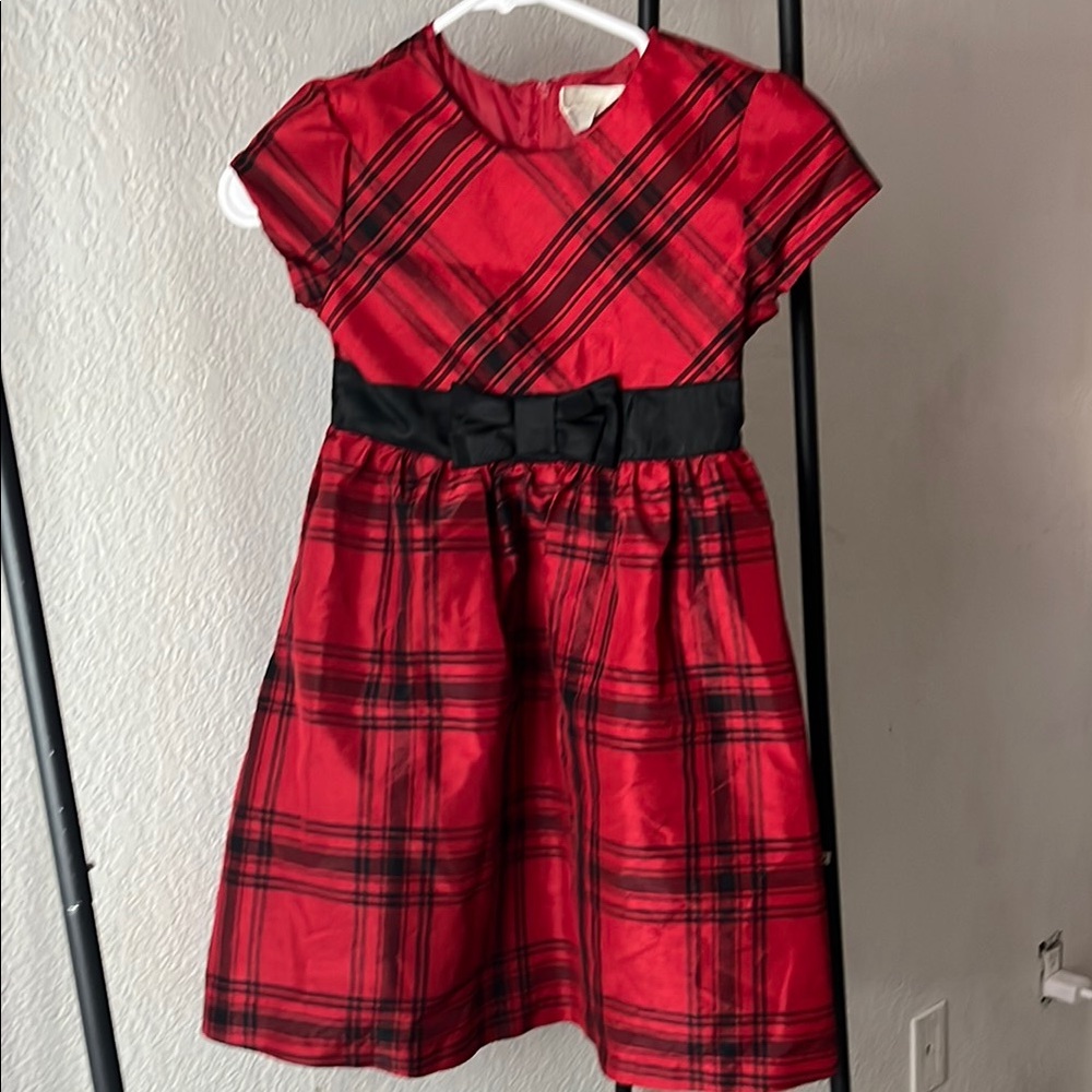 Crazy 8 Red and Black A-Line Dress with Flutter Cap Sleeves